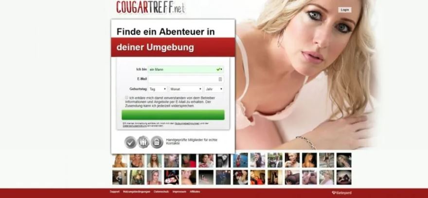 Cougartreff homepage screenshot