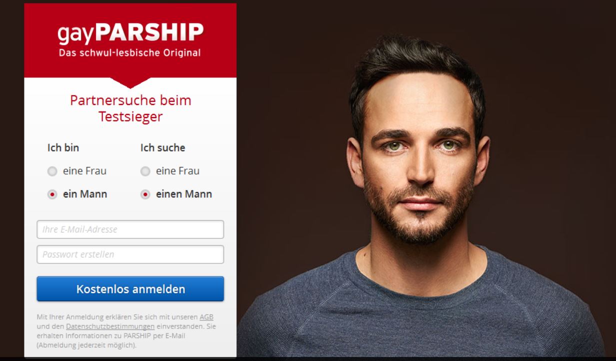 GayParship registration screen