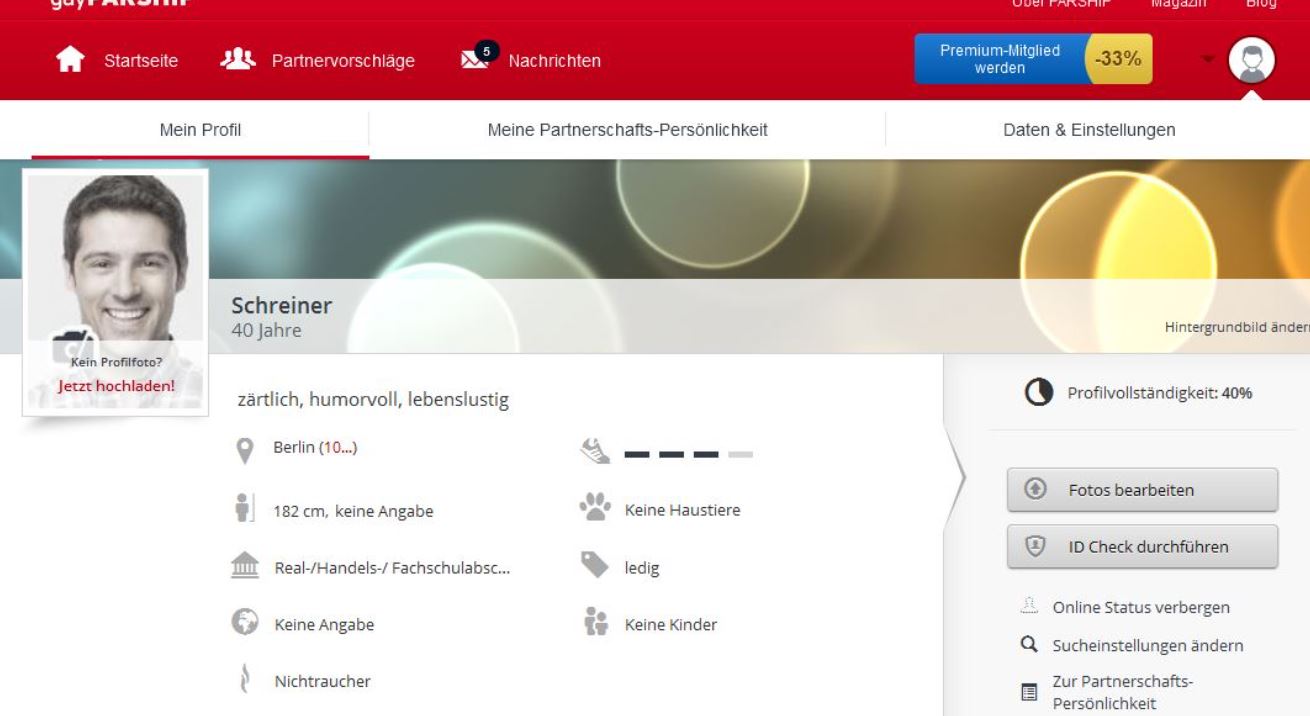 what does your profile look like at GayParship