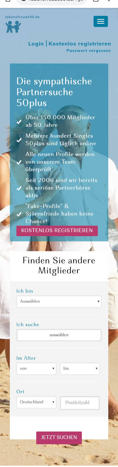 Lebensfreude50 registration form