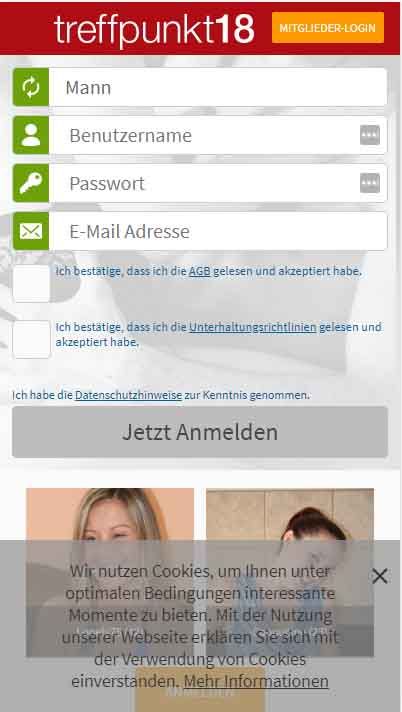 Treffpunkt18 registration form