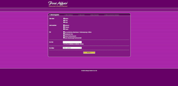 Firstaffair.com registration form
