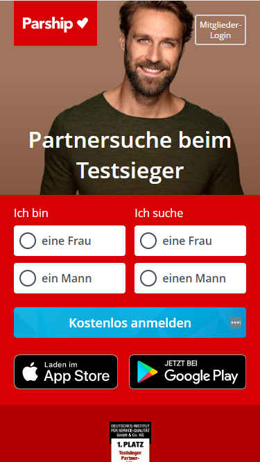 Parship.de registration form